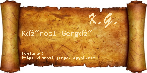 Károsi Gergő névjegykártya