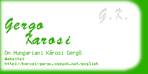 gergo karosi business card