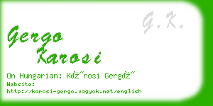 gergo karosi business card